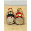 Image 6 : 2 Painted Wooden Dolls Décor Items - tallest 8"