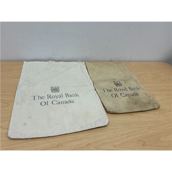 2 Royal Bank of Canada RBC Money / Coin Bags - largest 17.5x12"