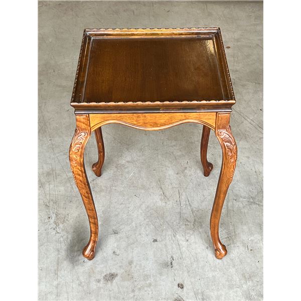 Vintage Wooden Table - Nicely Details - Approx: 18x18" & 25"T