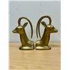 Image 1 : Vintage Brass Gazelle / Ibex Bookends - Approx: 7.25"T