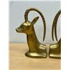 Image 2 : Vintage Brass Gazelle / Ibex Bookends - Approx: 7.25"T