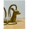 Image 3 : Vintage Brass Gazelle / Ibex Bookends - Approx: 7.25"T