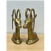 Image 6 : Vintage Brass Gazelle / Ibex Bookends - Approx: 7.25"T