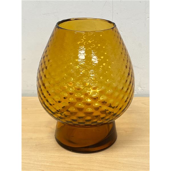 Mid Century Italian Amber Optic Art Glass Vase - Approx: 8"T 6"W