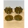 Image 5 : 2 Brass Lotus Flower Candle Holders 7.5"T 5"W
