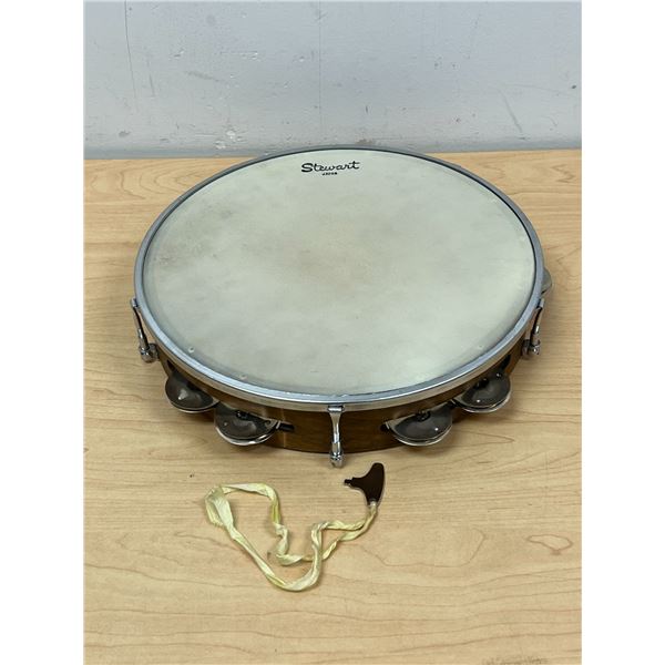 Vintage Stewart Tambourine with Adjusting Key 10.5" - see all photos
