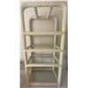 Image 2 : Large Off-White Rattan Four Shelved Wall Stand  Vintage Wicker Shelf  36"w x20"d x78tall"
