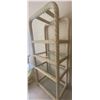 Image 3 : Large Off-White Rattan Four Shelved Wall Stand  Vintage Wicker Shelf  36"w x20"d x78tall"