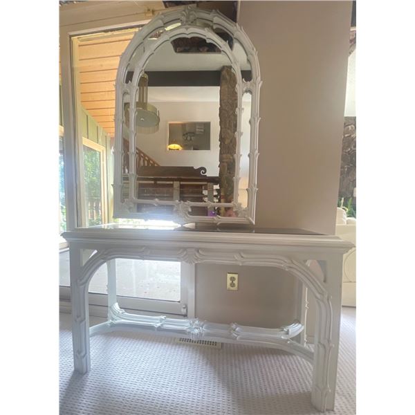 Fabulous Palm Beach Style Console Table w/ Mirror  Vanity Like Solid Eye-Catching