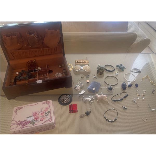 Vintage Jewelry Box & Contents