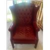 Image 1 : Red Leather Wing Back Chair  29"x33"x28"