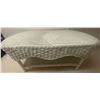 Image 1 : White Wicker Coffee Table  Inside or Outside  38"x22"x17"tall