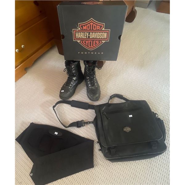 Harley Davidson Boots, Tote Shoulder Bag & WasteBand  Boots Size 10.5
