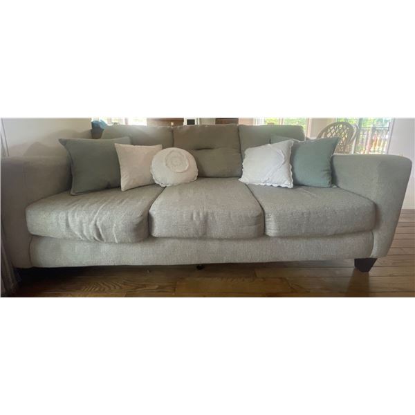 Fabric Upolstered Three Cushioned Couch  88"x38"x36"tall