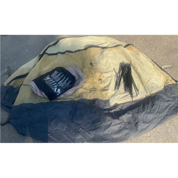 Coleman Double Quick Bed & Mystery Sized Domed Tent w/poles and pegs