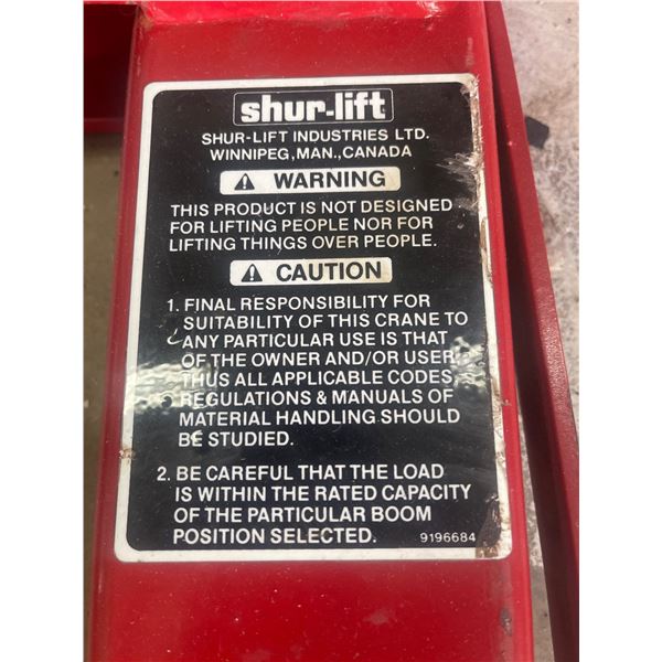 SHUR-Lift Bike Lift/Crane  Heavy Duty Vehicle DYI