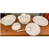 Image 1 : Variety of White Ceramic Serving Dishes and Ceramic Ladle