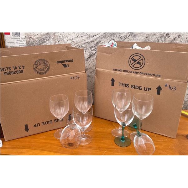 2 Boxes of Various Wine Glass Sets - Big and Small