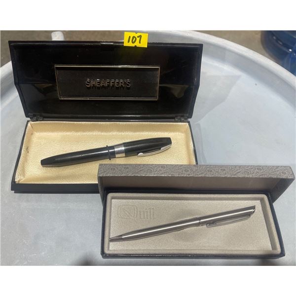 Sheaffer Custom Ball Point Pen w/ Case & Quill Luxury Pen w/ Case