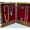Image 2 : Wood Jewelery Box w/ Costume Jewelery Collection
