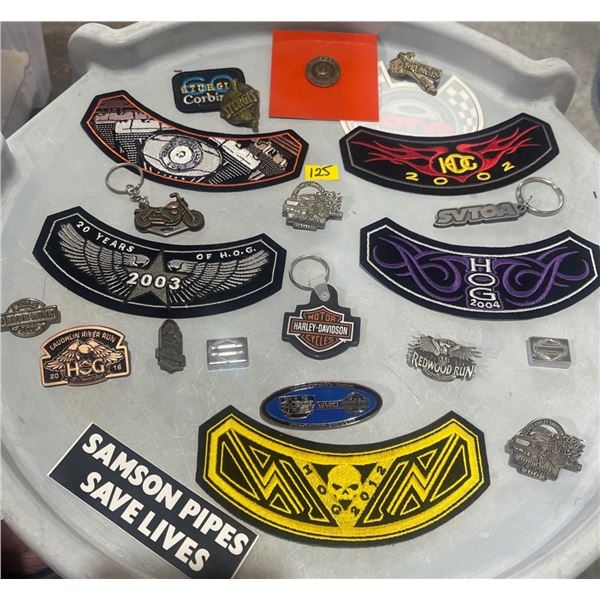 Assorted Biker Accessories Patches Key Chains & More