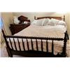 Image 1 : Queen Sized Spindle Bed- Includes Head Board Frame Mattress Boxspring & Bedding