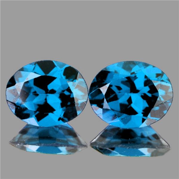 Natural London Blue Topaz Pair {Flawless-VVS1}