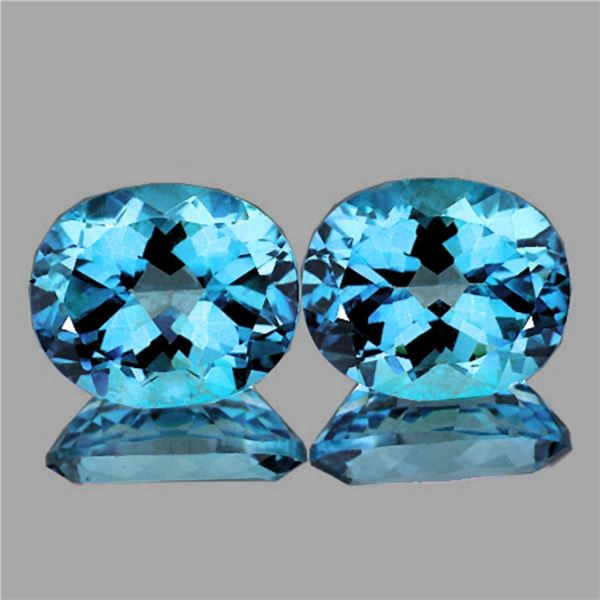 Natural Baby Swiss Blue Topaz Pair  {Flawless-VVS1