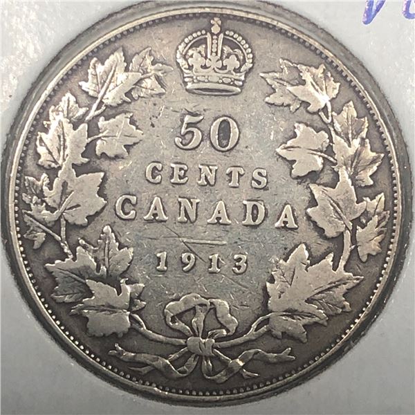 1913 King George V 50 Cents VG+