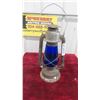 Image 1 : Vintage Beacon Barn Lantern with Cobalt Glass - Great Look