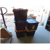 Image 1 : 5 Storage Totes with Colored Lids
