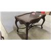 Image 2 : Carved Walnut Stand with Removable Glass Top Tray 18 1/2'' x 28'' x 18 1/2''