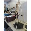 Image 8 : 2 Ceramic Cats Tallest is 15'' - 1 Has Been Repaired (See Photos) , 2 Macrame Hangers