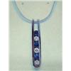Image 1 : Sapphire and diamond pendant and chain, 14K white gold, sapphires, round, faceted, approx. .25 carat