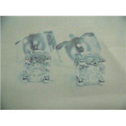 Diamond stud earrings, 14K white gold, round, faceted, approx. .33 carats, clarity I2, color G-H, es