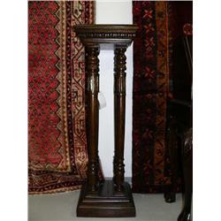 Walnut finish, 4 column plant stand (1)