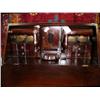 Image 3 : Drop front, mahogany finish desk with ball and claw feet (1)