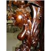 Image 2 : Ornately carved, mahogany finish plant stands with 2 lions (1)