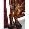 Image 5 : Ornately carved, mahogany finish plant stands with 2 lions (1)