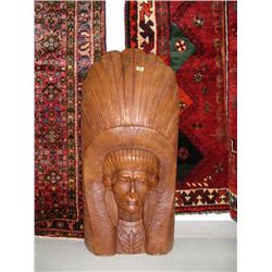 Solid wood Indian chief carving (1)