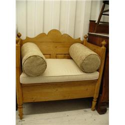Antique Danish pine bench crica 1850 (214)