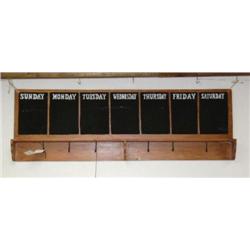 Sunday thru Saturday coat rack and chalk board -new (1)