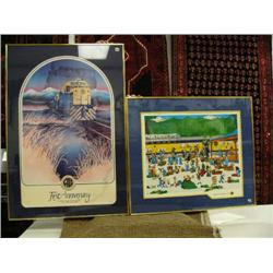 Alaska Railroad Corp. 1988 print by D. Brandon 305/750 and 1st Anniversary Alaska Railroad print wit