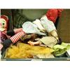 Image 3 : Lot of antique collectors dolls, old suitcase and wood cradle (214)