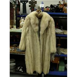 Full length Saga Fox lady's coat with fur ear muffs (222)