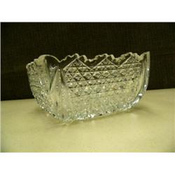 Outstanding American brilliant period square cut glass bowl, extremely rare (214)