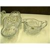 Image 2 : Cut glass vegetable dish, sugar bowl and creamer (214)