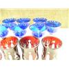 Image 2 : Set of 4 cut to clear red glass and set of 9 cobalt blue and clear stemware with etched design (214)