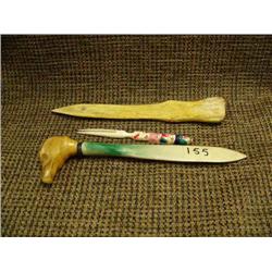 Set of 3 pieces: 2 letter openers and hor'doeuvres fork (2)
