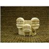 Image 1 : Mark Seeganna 3 ivory masks with baleen inset eyes mounted on ivory (2)